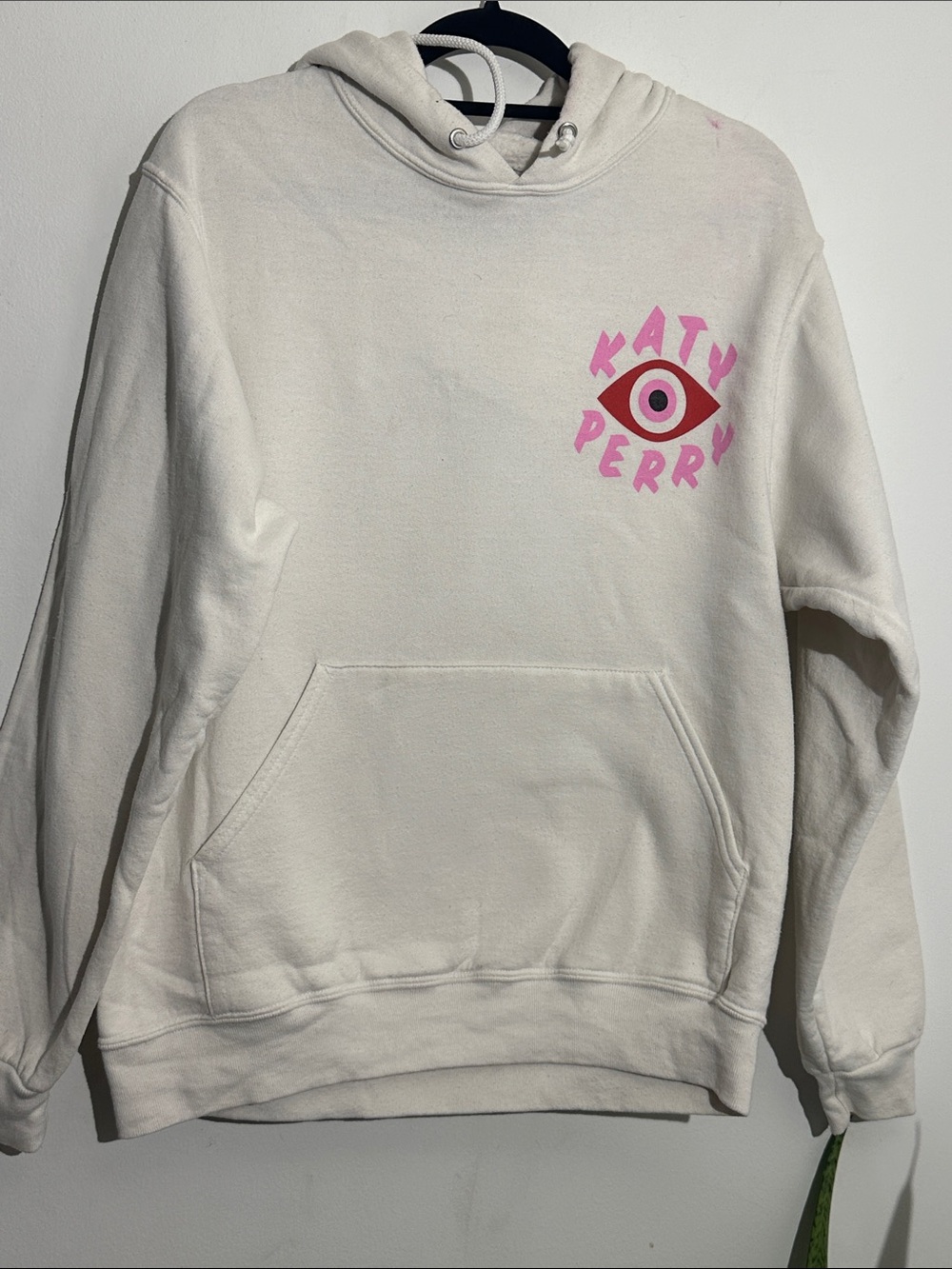Katy Perry Collections Cream Hoodie with Pink and Red Eye Logo